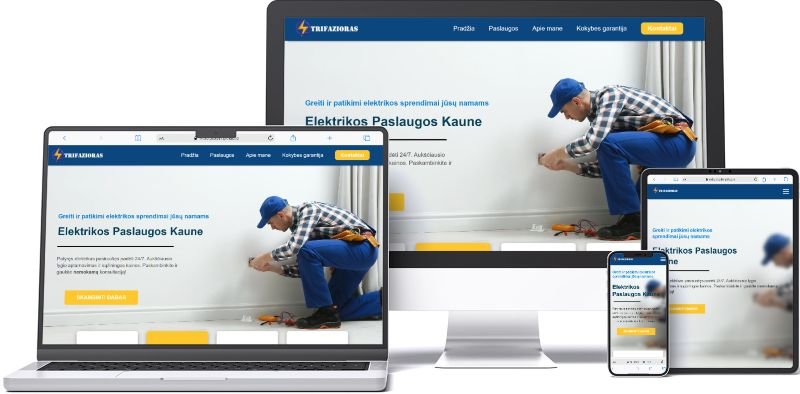 Electritian website screenshots